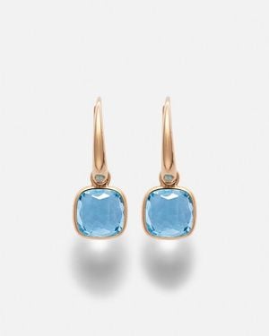 Pomellato Nudo Mini 18Kt Rose Earrings With Topazes - Blue