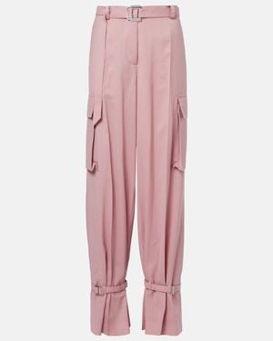 The Attico Belted Cargo Trousers - Pink