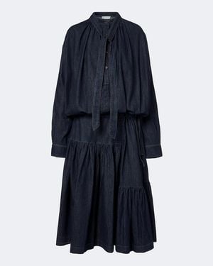 Dries Van Noten Midikleid Aus Denim - Blau