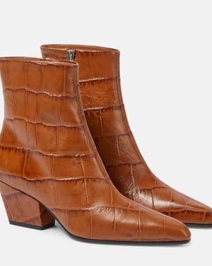 Paris Texas Jane Croc-Effect Leather Knee-High Boots - Brown