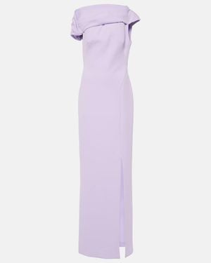 Safiyaa Derra Draped Crepe Gown - Purple
