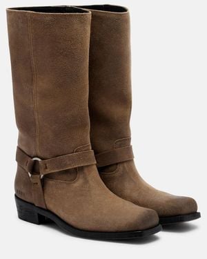 Golden Goose Bikerstiefel Aus Veloursleder - Braun