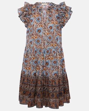 Ulla Johnson Coletta Ruffled Cotton-Blend Minidress - Blue