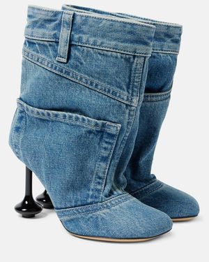 Loewe Toy Panta 90 Denim Ankle Boots - Blue