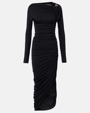 Ferragamo Ruched Jersey Midi Dress - Blue