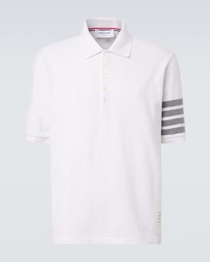 Thom Browne Polohemd 4-Bar Aus Baumwolle - Weiß