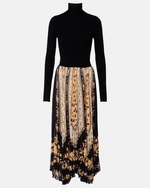 La DoubleJ Moondance Plisse Satin Midi Dress - Black