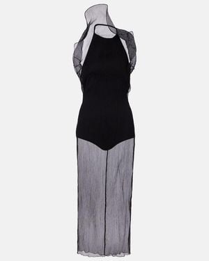 Magda Butrym Sheer Silk Organza Midi Dress - Blue
