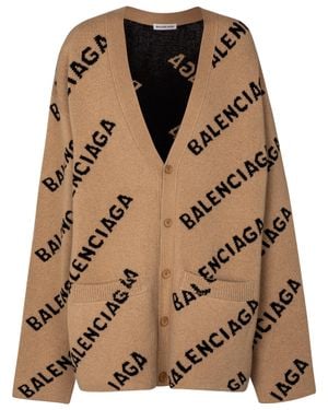 Balenciaga Cardigan aus Wolle - Natur