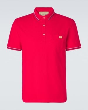Valentino Cotton Pique Polo Shirt - Pink