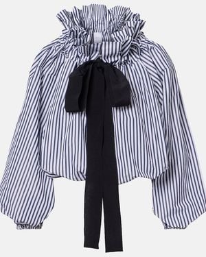 Patou Striped Gathered Blouse - Blue