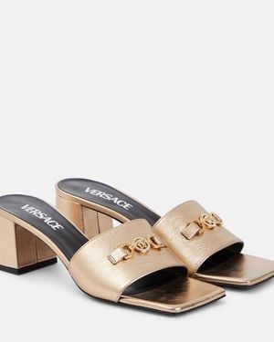 Versace Metallic Mules Medusa '95 Aus Leder - Mettallic