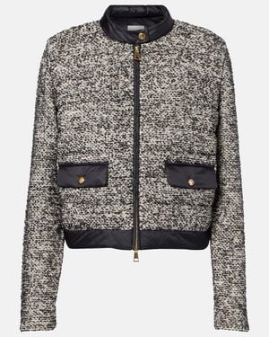 Moncler Down-Paneled Wool-Blend Jacket - Grey