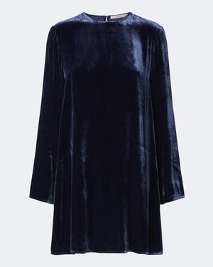 Asceno Larissa Velvet Minidress - Blue