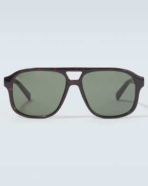 Gucci Web Stripe Aviator Sunglasses - Brown