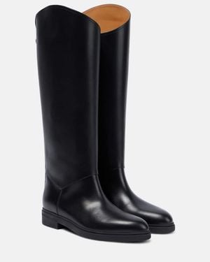 Loro Piana Kilda Leather Knee-High Boots - Black