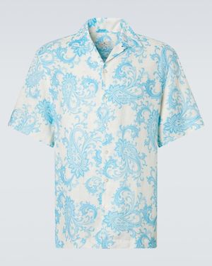 Etro Hemd Aus Leinen - Blau