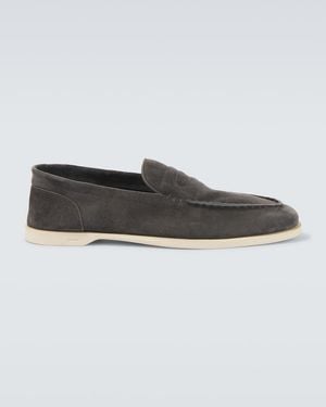 John Lobb Pace Suede Loafers - Black