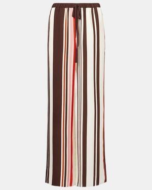 SIR. Thistle Silk Satin Wide-Leg Trousers - Multicolour
