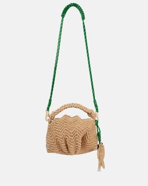 ALÉMAIS Horizon Crochet Raffia Crossbody Bag - Metallic