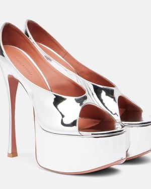 AMINA MUADDI Anok 155 Patent Leather Platform Court Shoes - Pink