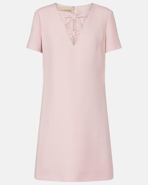 Valentino Garavani Crepe Couture Bow-Detail Minidress - Pink