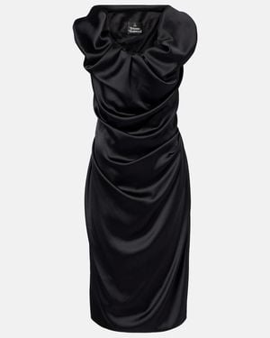 Vivienne Westwood Rill Draped Midi Dress - Black