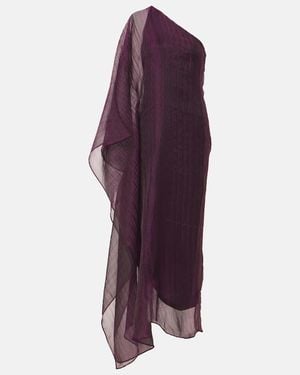 Taller Marmo Betsy One-Shoulder Cady Gown - Purple