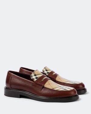 Burberry Loafers Check Aus Leder - Braun