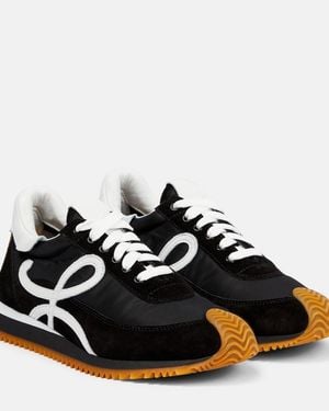 Loewe Sneakers Flow Runner Mit Veloursleder - Schwarz