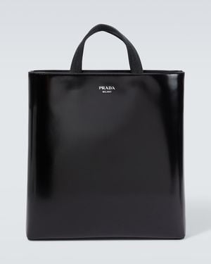 Prada Set Aus Tote Bag Aus Leder Und Trinkflasche - Schwarz