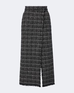 Erdem Checked Cotton-Blend Tweed Pencil Skirt - Black