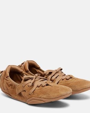 Acne Studios Leather-Trimmed Suede Trainers - Brown