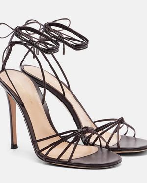 Gianvito Rossi 105 Leather Slingback Sandals - Black