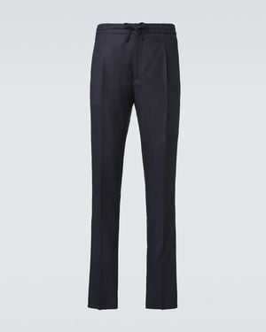 Lardini Wool Slim Pants - Blue