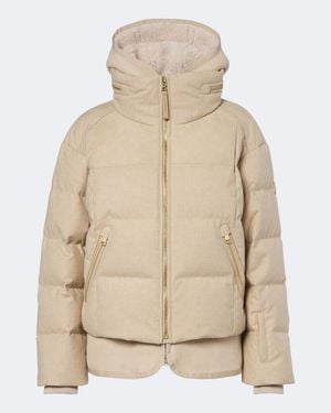 Bogner Mojald Suede-Trimmed Down Ski Jacket - Natural