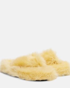 Acne Studios Sandalias Con Borrego - Amarillo