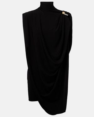 Jean Paul Gaultier Draped Stretch-Crepe Mini Dress - Black