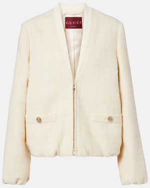 Gucci Checked Cotton-Blend Tweed Jacket - Natural