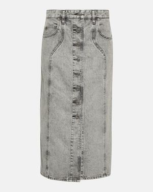 Isabel Marant Vandy Denim Midi Skirt - Grey