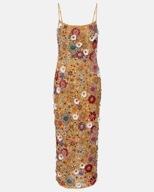 Rachel Gilbert Abito Midi Francesca Con Paillettes - Metallizzato
