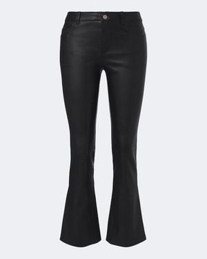 Stouls Dean Flared Leather Trousers - Black