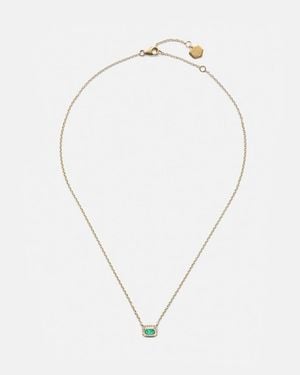 SHAY 18Kt Pendant Necklace With Emerald And Diamonds - White