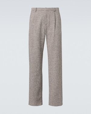 Agnona Wool-Blend Straight Trousers - Grey