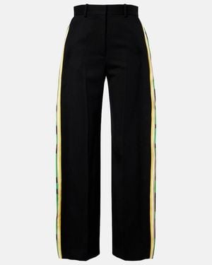 Loewe Wool Wide-Leg Pants - Black