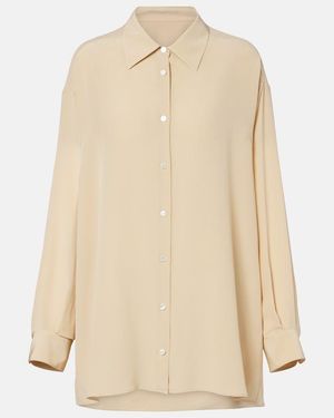 The Row Luka Silk Crepe Shirt - Natural
