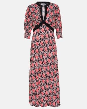 RIXO London Petra Floral Keyhole Maxi Dress - Red