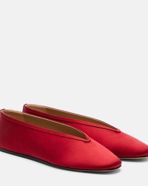 Le Monde Beryl Luna Satin Ballet Flats - Red