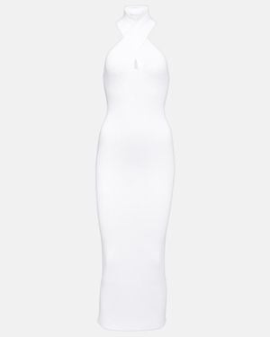 Alaïa Halterneck Bodycon Midi Dress - White