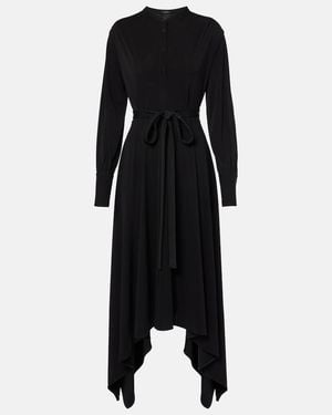 JOSEPH Asymmetric Jersey Midi Dress - Black